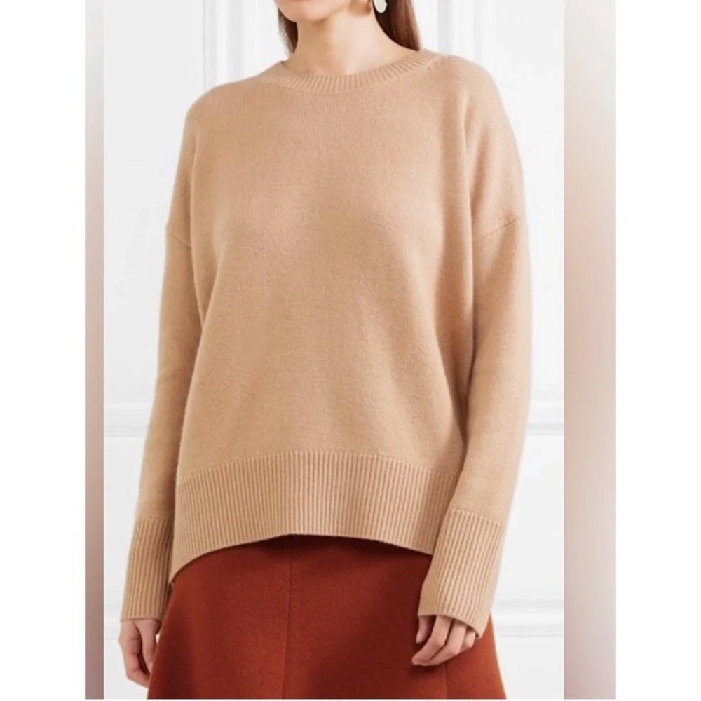 Theory Karenia F Soft 100% Cashmere Sweater Beige Tan Small